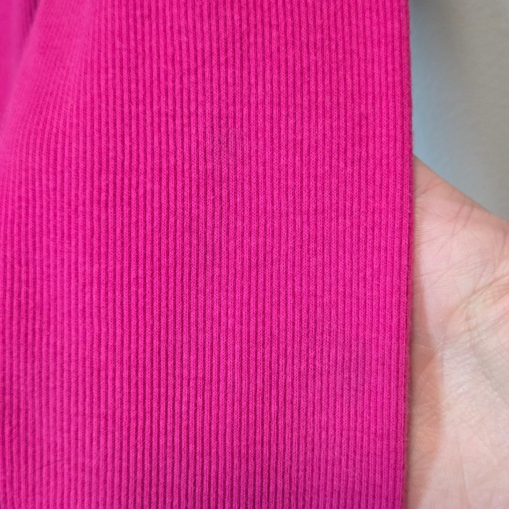 Abercrombie Henley Top Y2K Pink Fitted Ribbed Elena Gilbert Coquette Size Medium - Picture 8 of 13